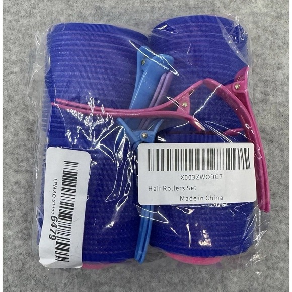 Self Grip Hair Curler Rollers Hairdressing Curlers 3 Sizes 12 Rollers 9 Clips - Picture 1 of 6